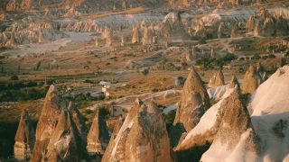 Brown and White Rock Formation
